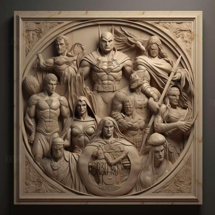 Justice League 1 stl model for CNC